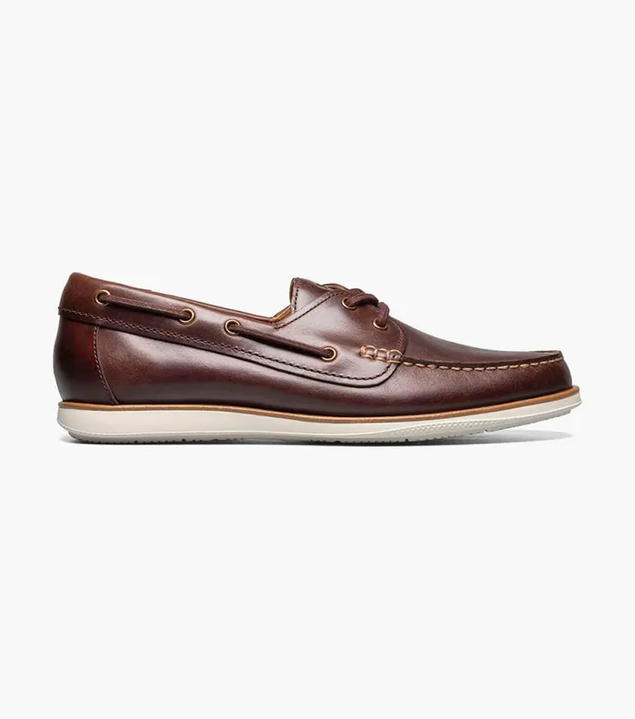 Men Atlantic Moc Toe Boat Shoe Chocolate Florsheim Casual Shoes