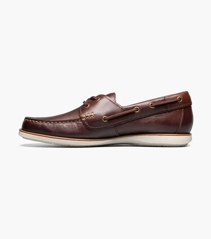Men Atlantic Moc Toe Boat Shoe Chocolate Florsheim Casual Shoes