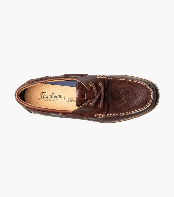 Men Atlantic Moc Toe Boat Shoe Chocolate Florsheim Casual Shoes