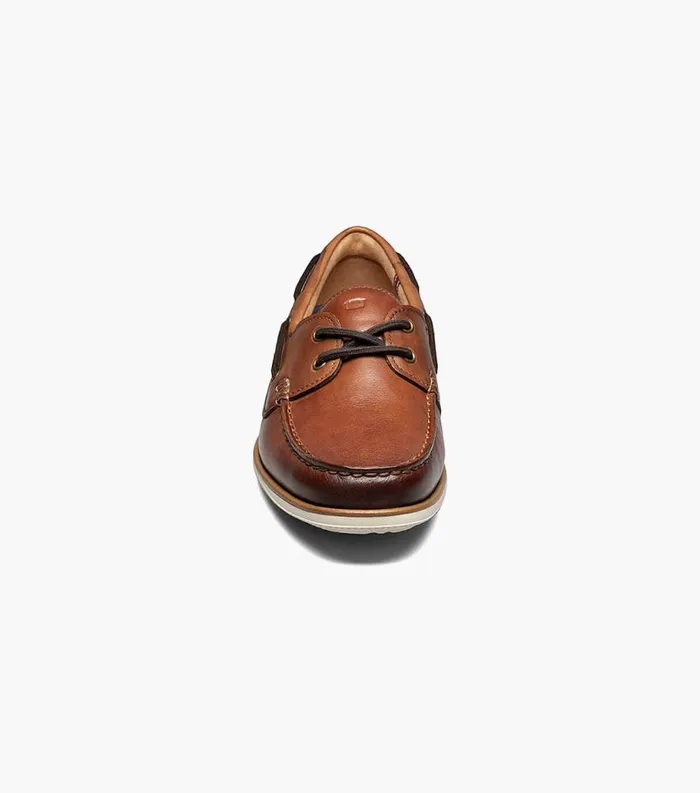 Men Atlantic Moc Toe Boat Shoe Cognac Florsheim Casual Shoes