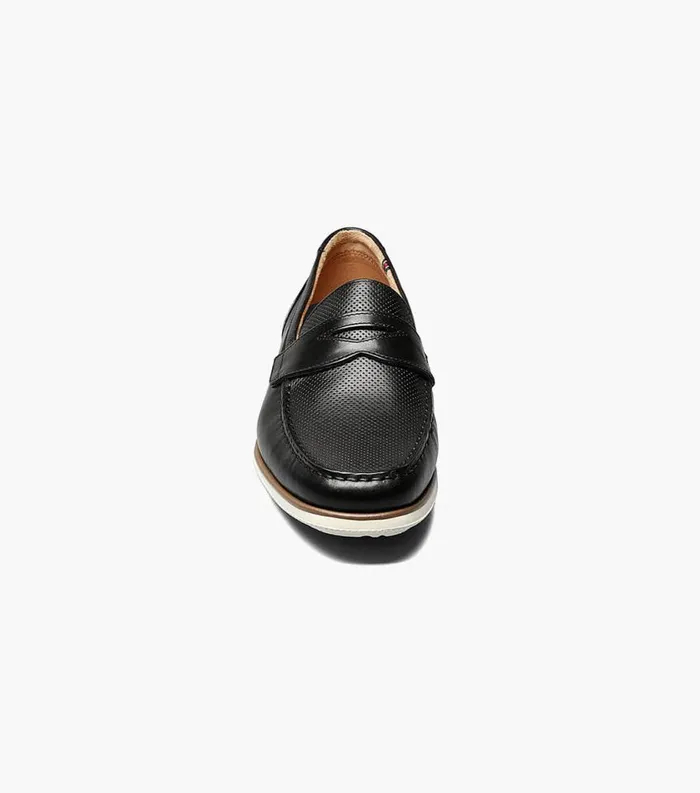 Men Atlantic Moc Toe Penny Loafer Black Florsheim Casual Shoes