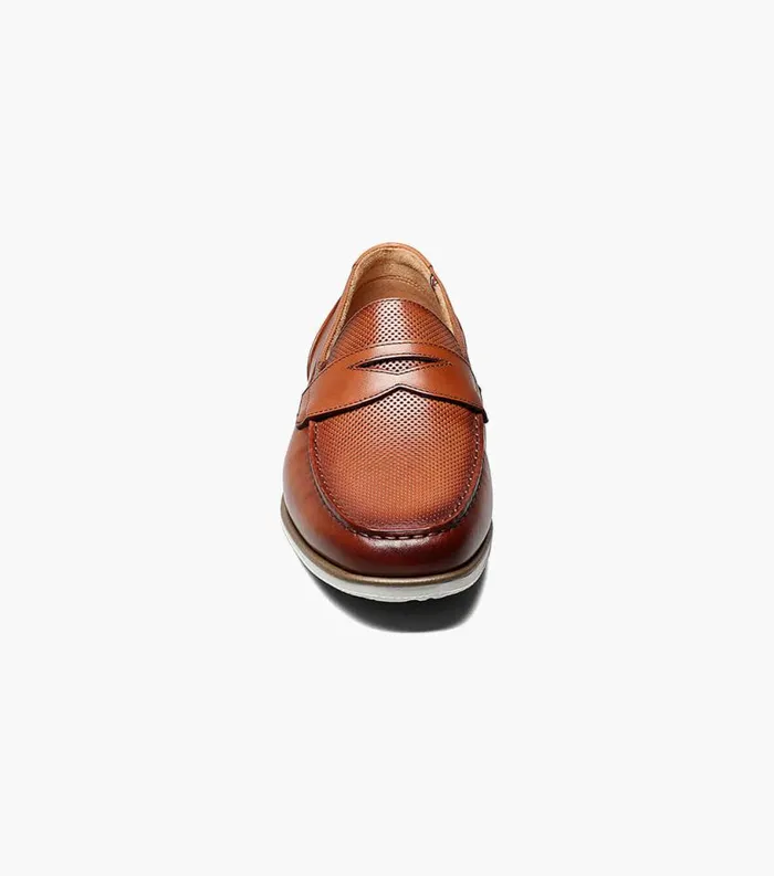 Men Atlantic Moc Toe Penny Loafer Cognac Florsheim Casual Shoes