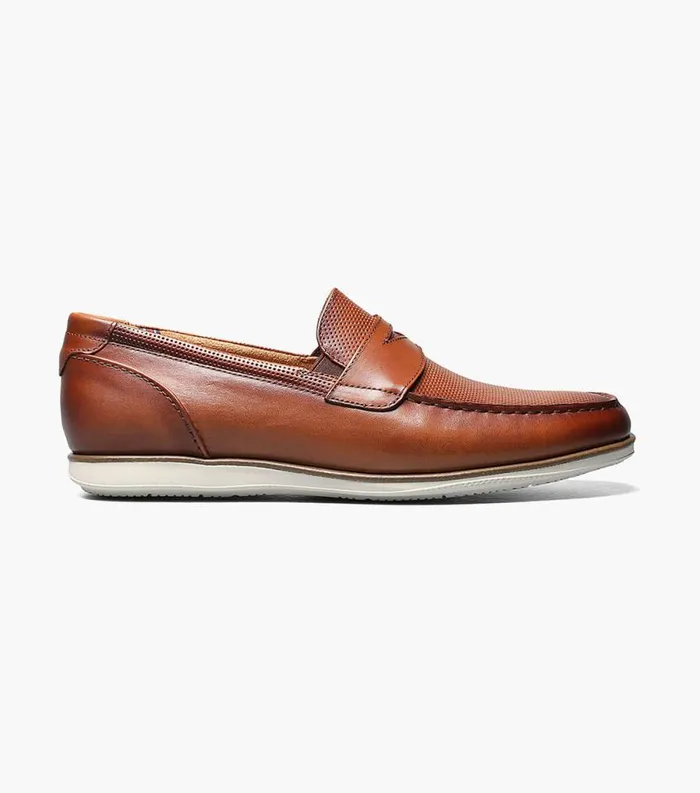 Men Atlantic Moc Toe Penny Loafer Cognac Florsheim Casual Shoes