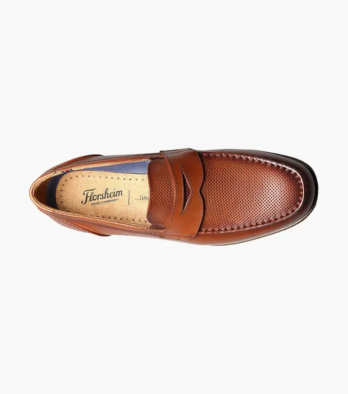 Men Atlantic Moc Toe Penny Loafer Cognac Florsheim Casual Shoes