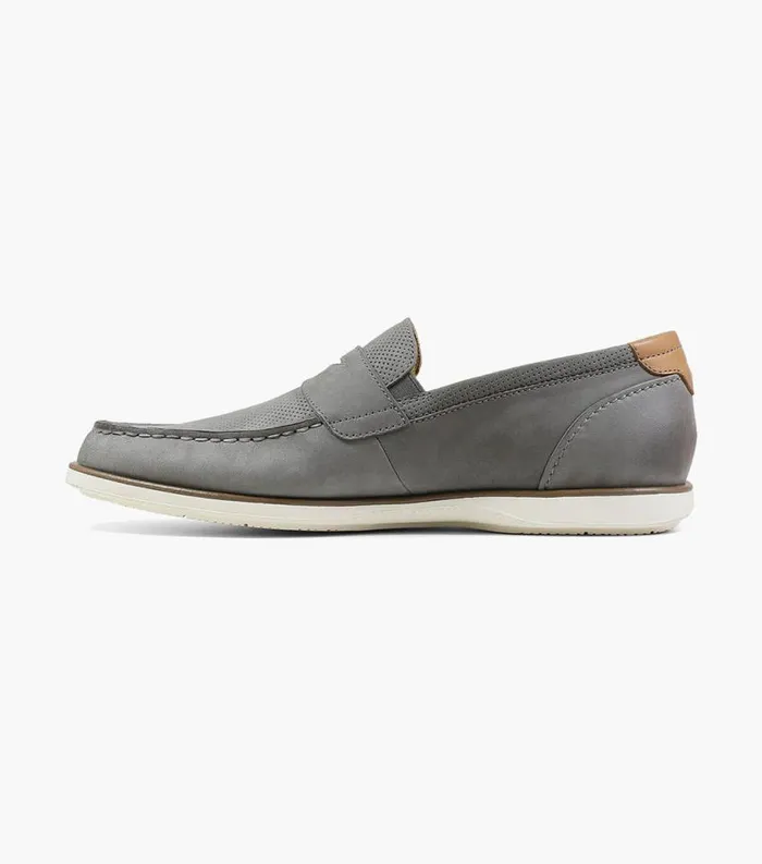 Men Atlantic Moc Toe Penny Loafer Gray Florsheim Casual Shoes