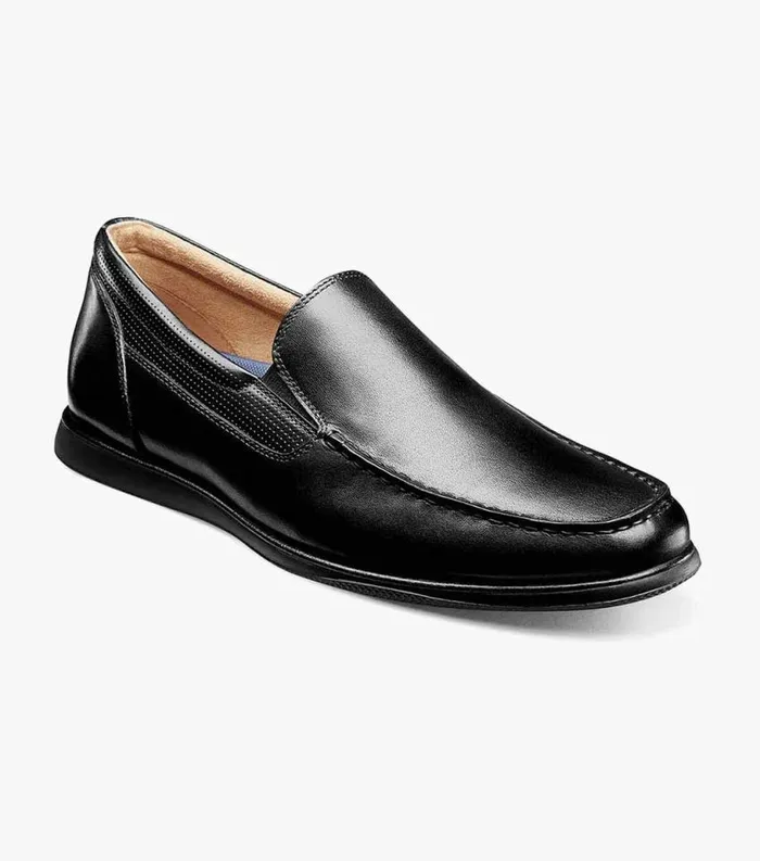 Men Atlantic Moc Toe Venetian Slip On Black Florsheim Casual Shoes