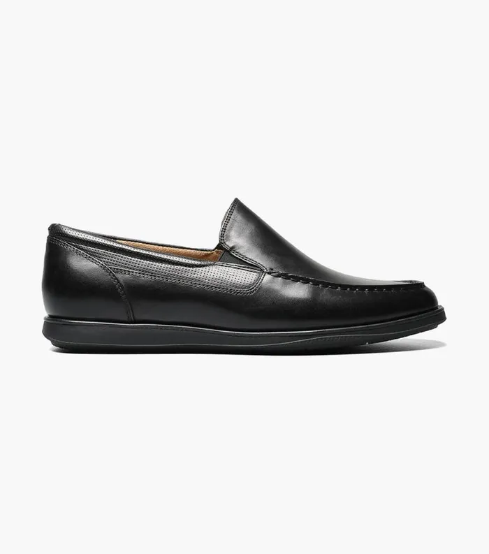 Men Atlantic Moc Toe Venetian Slip On Black Florsheim Casual Shoes
