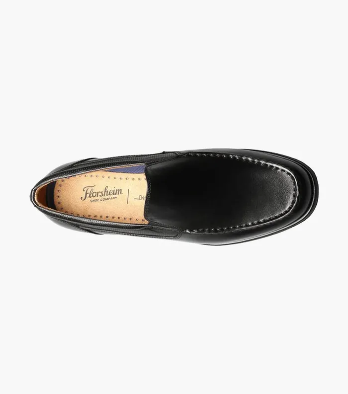 Men Atlantic Moc Toe Venetian Slip On Black Florsheim Casual Shoes