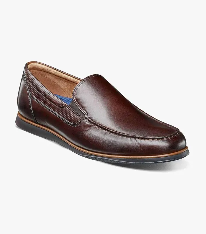 Men Atlantic Moc Toe Venetian Slip On Brown Florsheim Casual Shoes