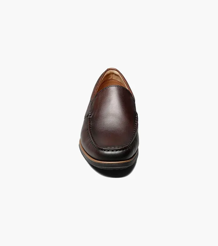 Men Atlantic Moc Toe Venetian Slip On Brown Florsheim Casual Shoes