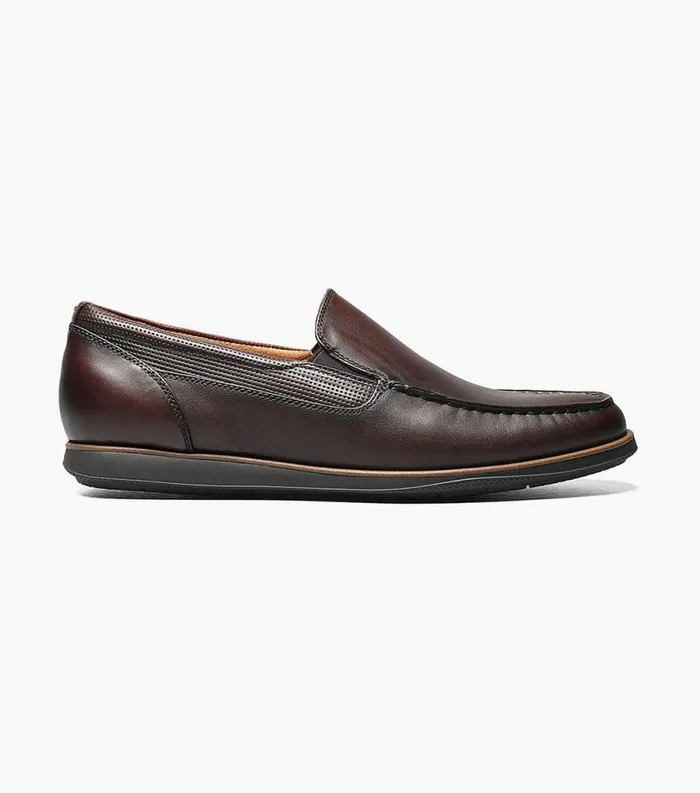 Men Atlantic Moc Toe Venetian Slip On Brown Florsheim Casual Shoes