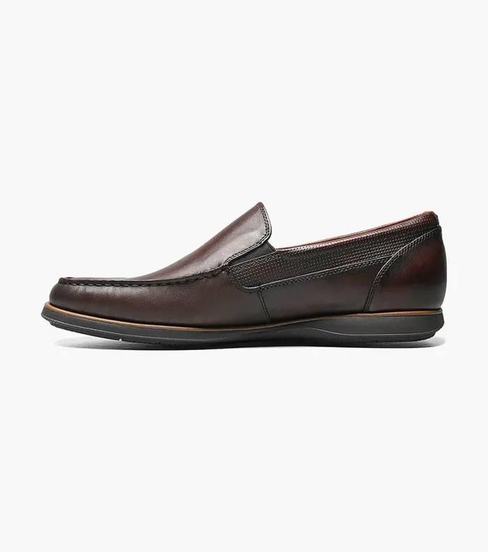 Men Atlantic Moc Toe Venetian Slip On Brown Florsheim Casual Shoes