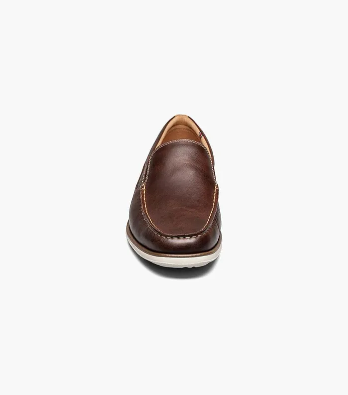 Men Atlantic Moc Toe Venetian Slip On Chocolate Florsheim Casual Shoes