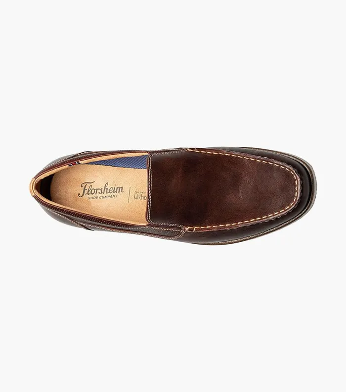 Men Atlantic Moc Toe Venetian Slip On Chocolate Florsheim Casual Shoes