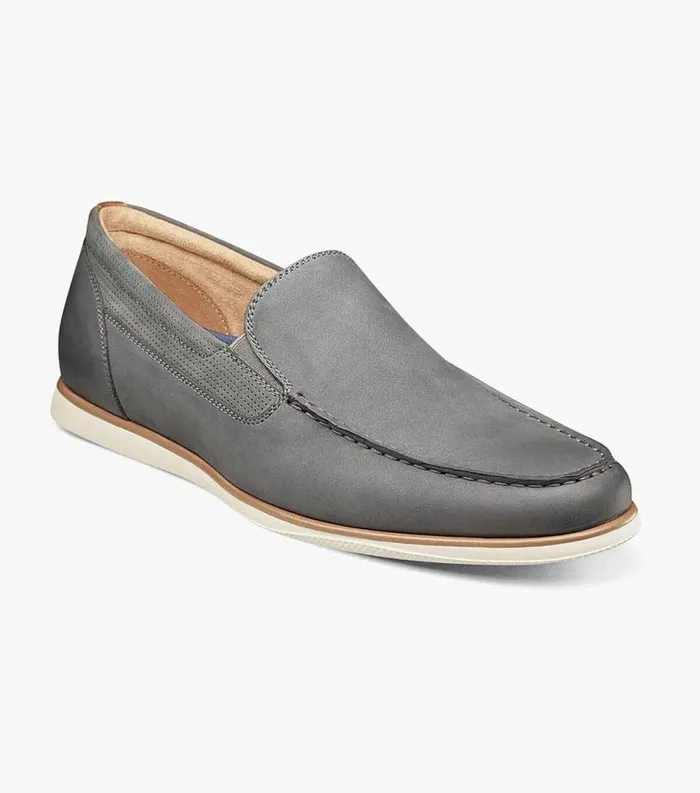 Men Atlantic Moc Toe Venetian Slip On Gray Florsheim Casual Shoes