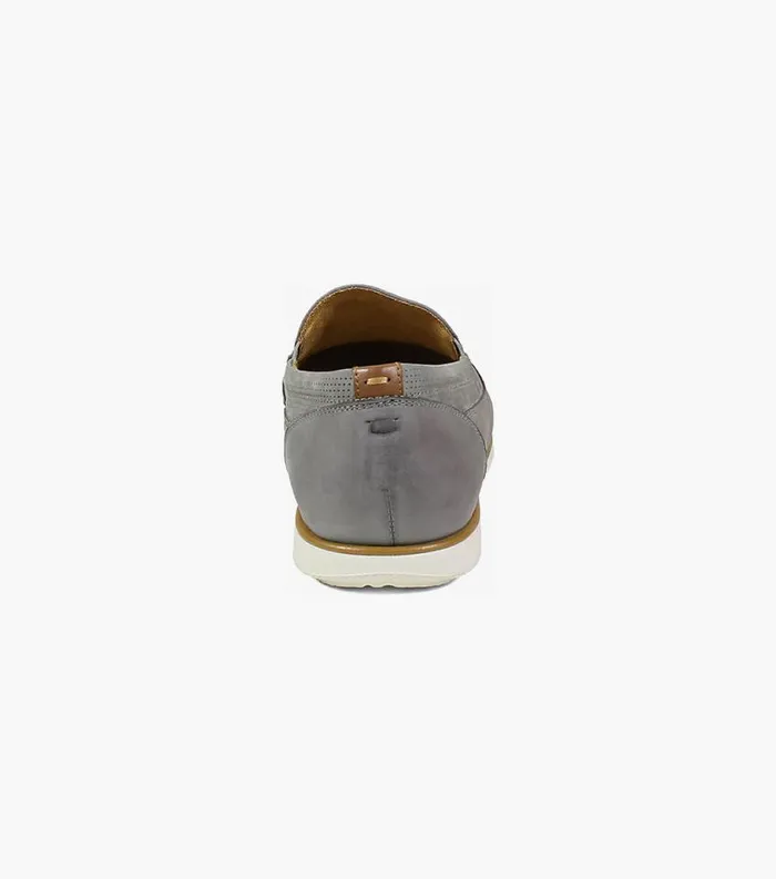 Men Atlantic Moc Toe Venetian Slip On Gray Florsheim Casual Shoes