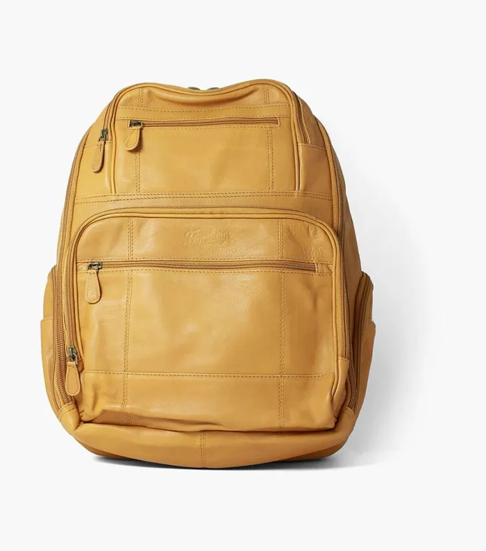 Men Baptiste Leather Backpack Tan Florsheim Bags