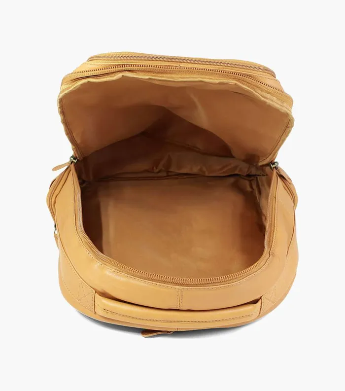Men Baptiste Leather Backpack Tan Florsheim Bags