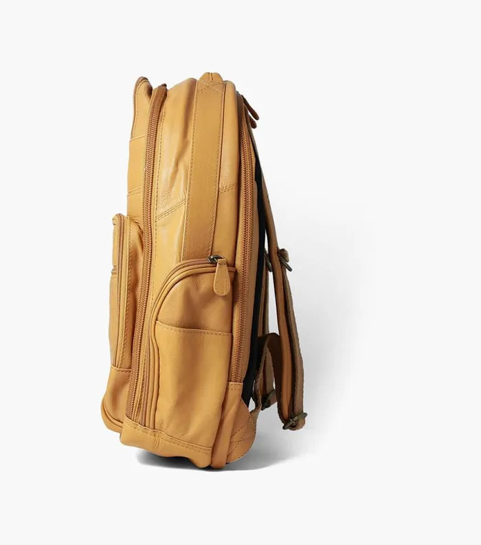 Men Baptiste Leather Backpack Tan Florsheim Bags