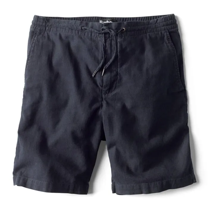 Men Barbour Linen Mix Shorts Navy Orvis Shorts