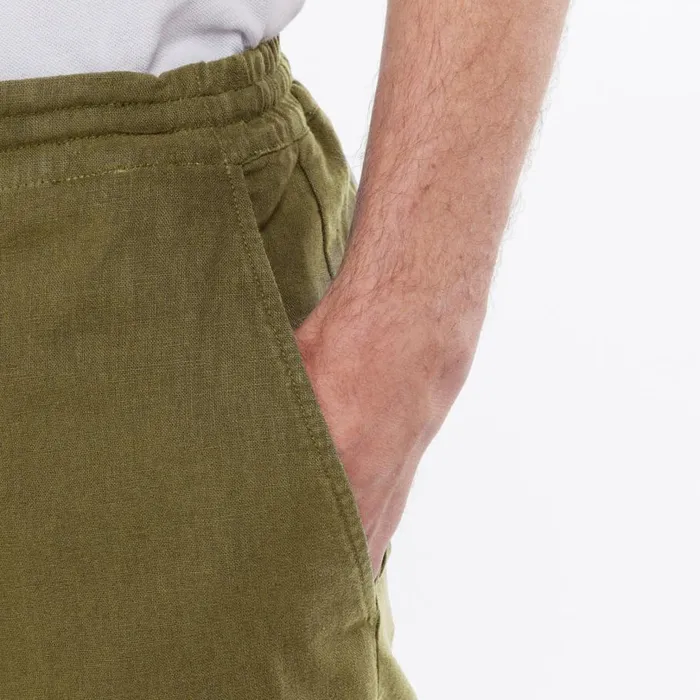 Men Barbour Linen Mix Shorts Navy Orvis Shorts
