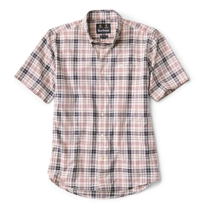 Men Barbourreg Drafthill ShortSleeved Regular Fit Shirt Navy Orvis Shirts