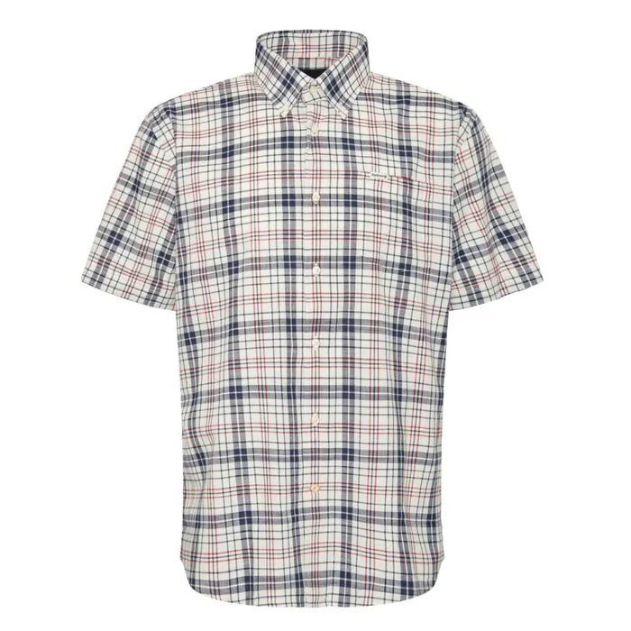 Men Barbourreg Drafthill ShortSleeved Regular Fit Shirt Navy Orvis Shirts