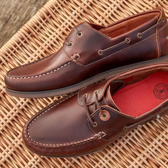 Men Barbourreg Wake Boat Shoes Mahogany Orvis Shoes