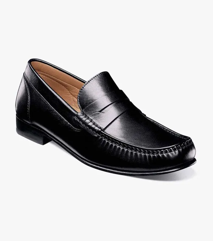 Men Beaufort Moc Toe Penny Loafer Black Florsheim Dress Shoes