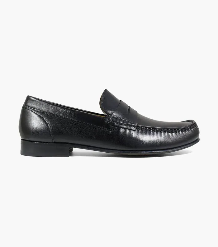 Men Beaufort Moc Toe Penny Loafer Black Florsheim Dress Shoes