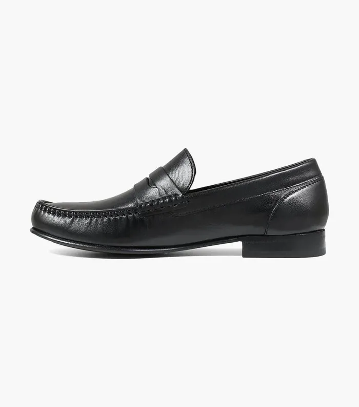 Men Beaufort Moc Toe Penny Loafer Black Florsheim Dress Shoes