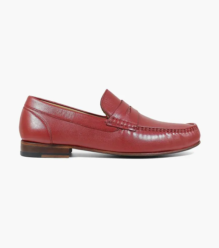Men Beaufort Moc Toe Penny Loafer Red Florsheim Dress Shoes