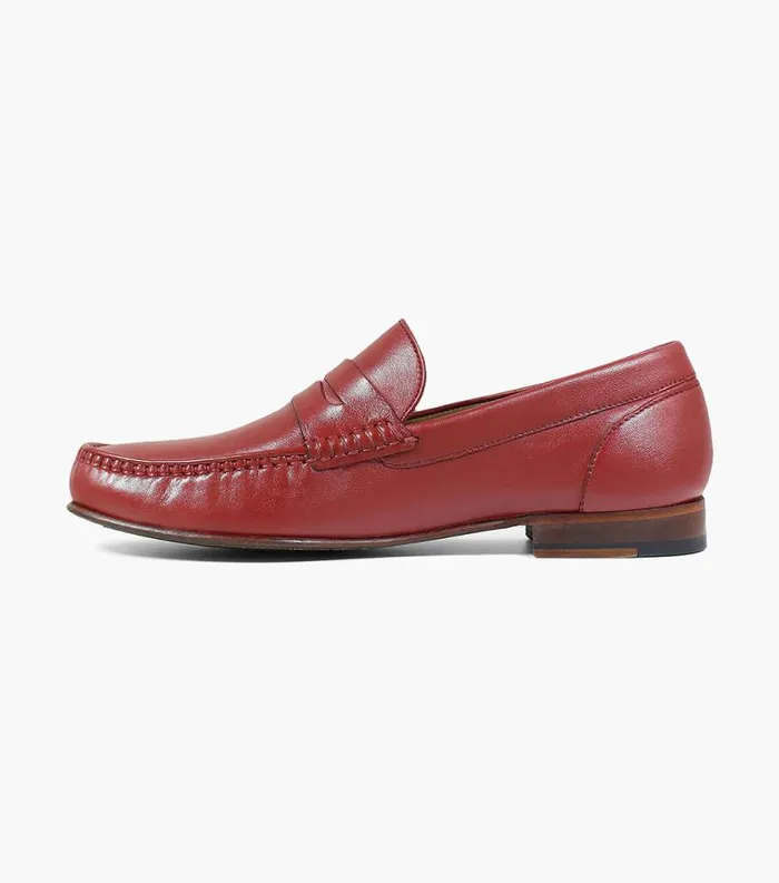 Men Beaufort Moc Toe Penny Loafer Red Florsheim Dress Shoes