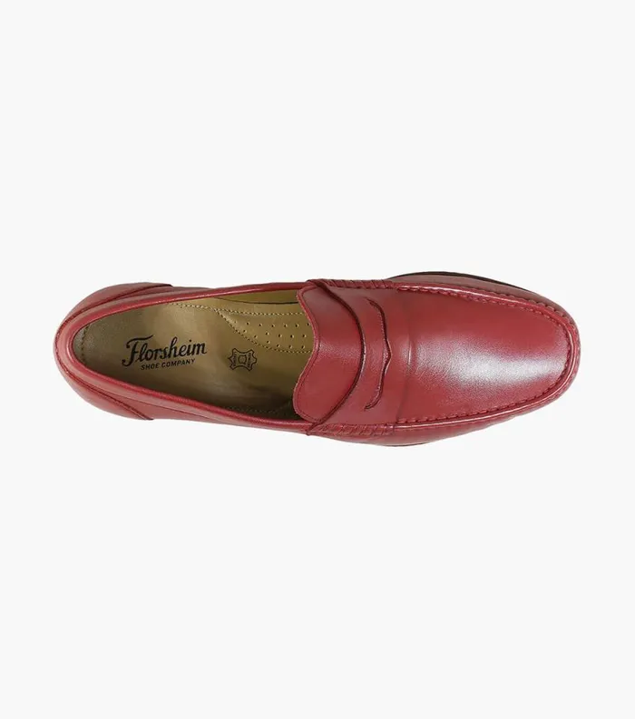 Men Beaufort Moc Toe Penny Loafer Red Florsheim Dress Shoes