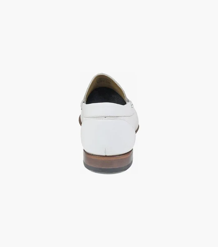 Men Beaufort Moc Toe Penny Loafer White Florsheim Dress Shoes
