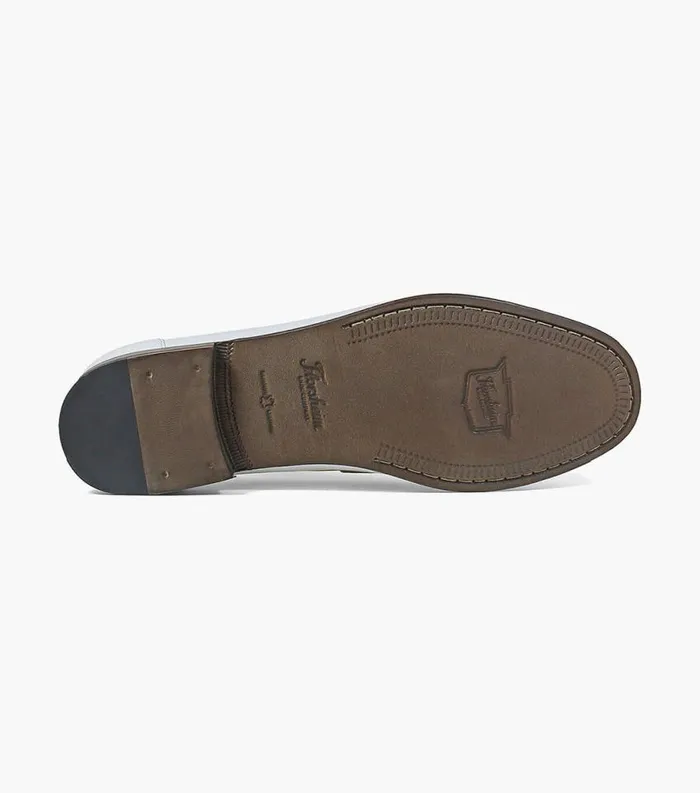 Men Beaufort Moc Toe Penny Loafer White Florsheim Dress Shoes