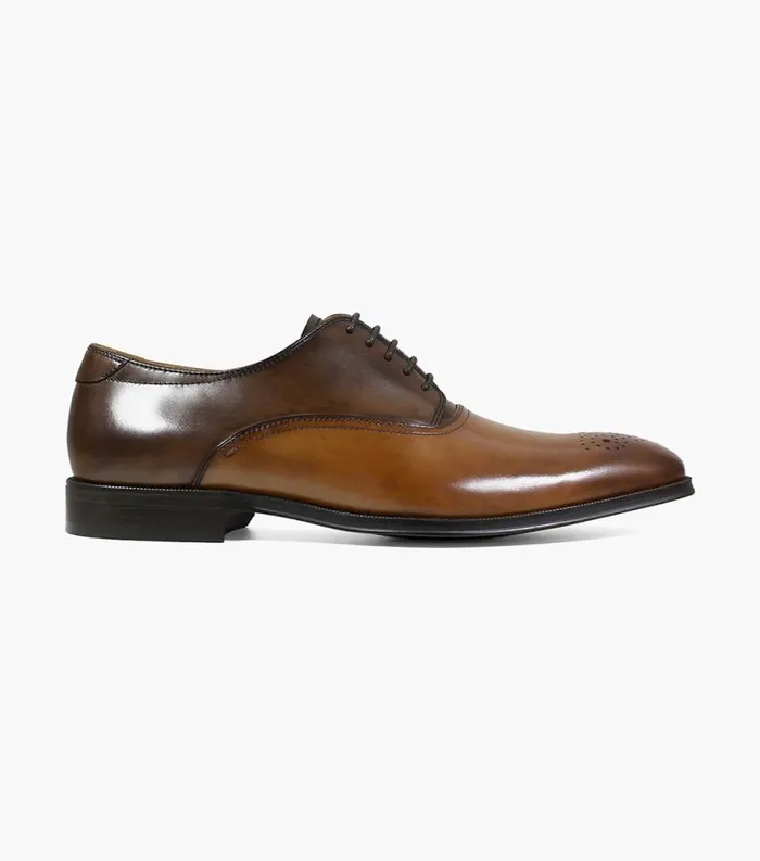 Men Belfast Medallion Toe Oxford Cognac Multi Florsheim Dress Shoes