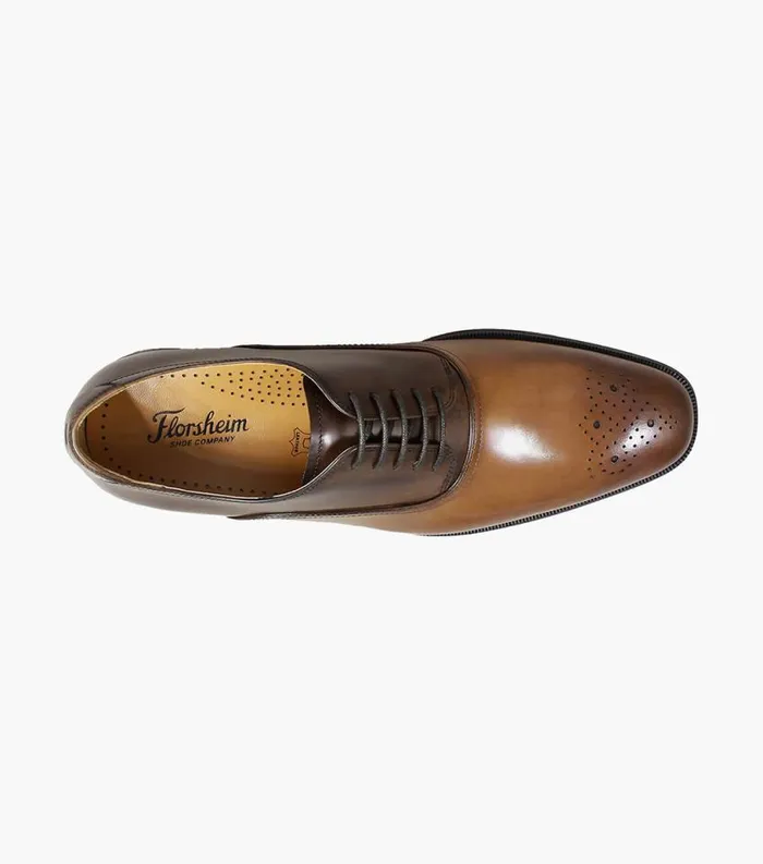 Men Belfast Medallion Toe Oxford Cognac Multi Florsheim Dress Shoes