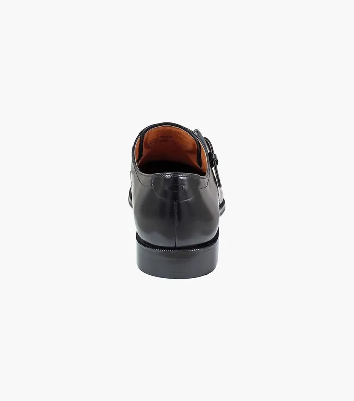 Men Belfast Plain Toe Monk Strap Black Florsheim Dress Shoes