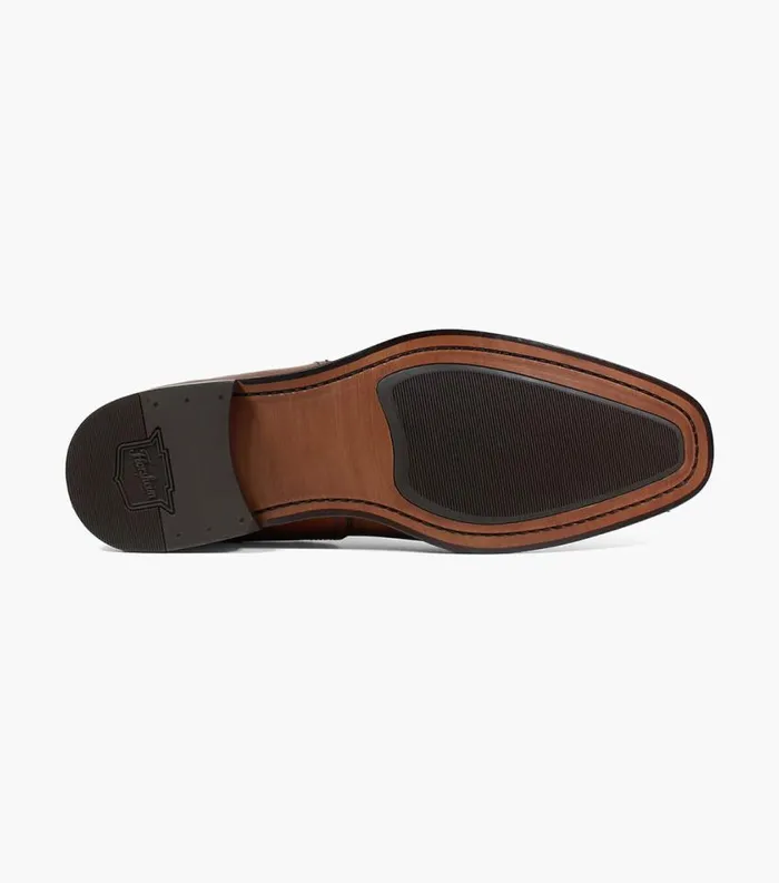 Men Belfast Plain Toe Monk Strap Black Florsheim Dress Shoes