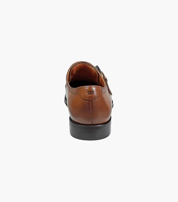 Men Belfast Plain Toe Monk Strap Cognac Florsheim Dress Shoes