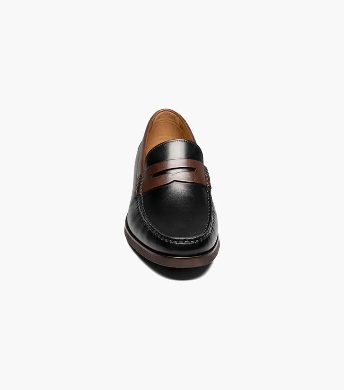 Men Berkley Flex Moc Toe Penny Loafer Black Brown Florsheim Dress Shoes