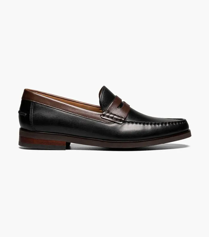 Men Berkley Flex Moc Toe Penny Loafer Black Brown Florsheim Dress Shoes
