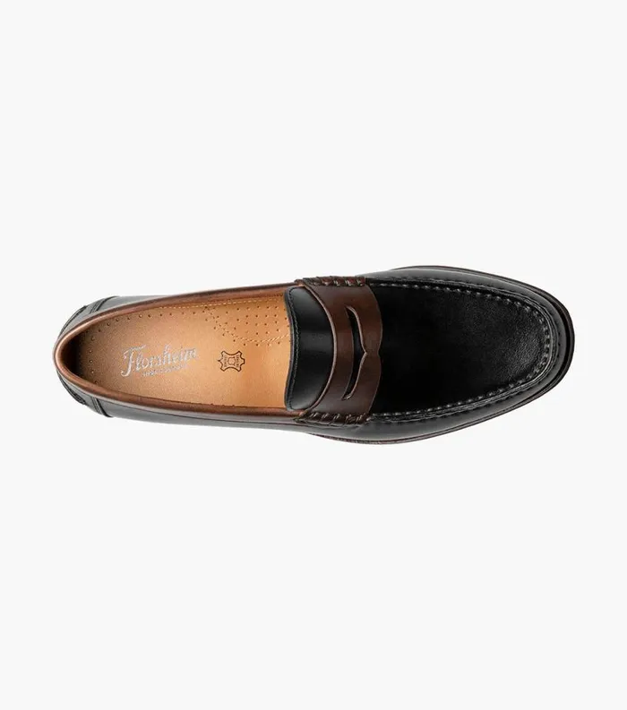 Men Berkley Flex Moc Toe Penny Loafer Black Brown Florsheim Dress Shoes
