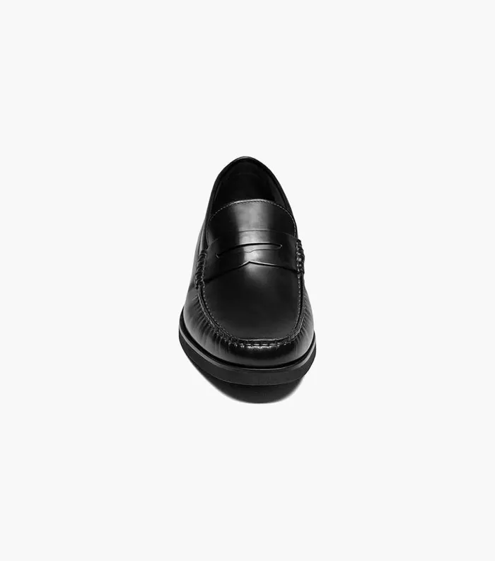 Men Berkley Flex Moc Toe Penny Loafer Black Smooth Florsheim Dress Shoes
