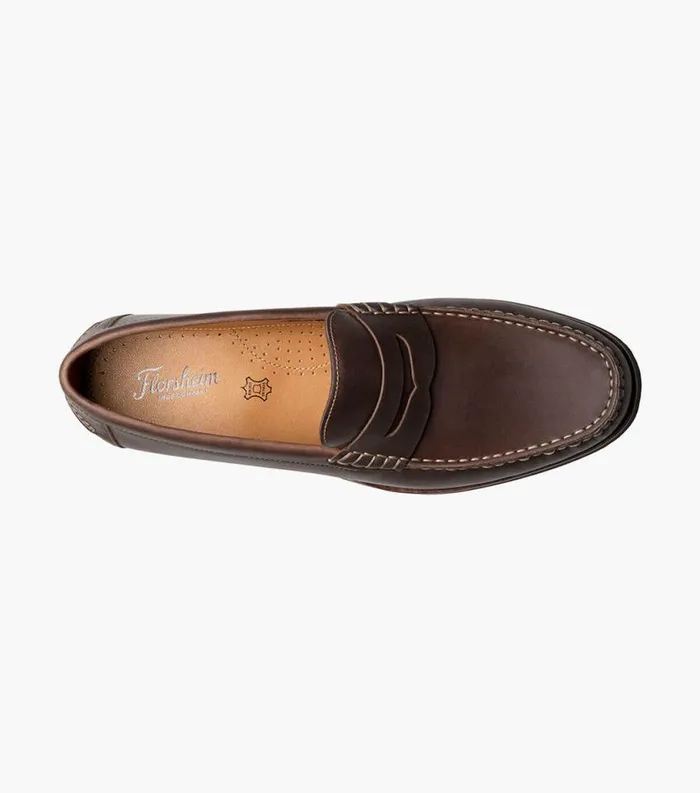 Men Berkley Flex Moc Toe Penny Loafer Brown Ch Florsheim Dress Shoes