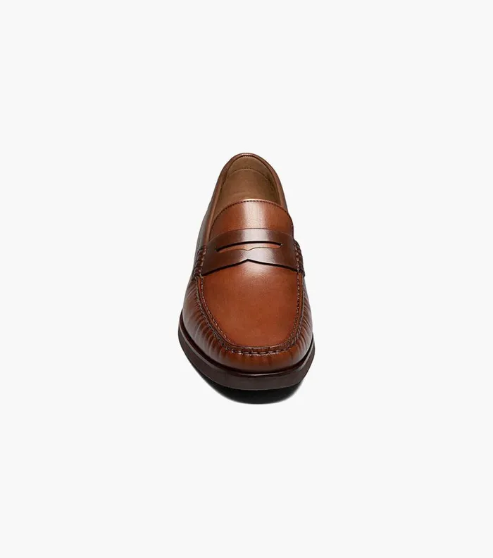 Men Berkley Flex Moc Toe Penny Loafer Cognac Multi Florsheim Dress Shoes