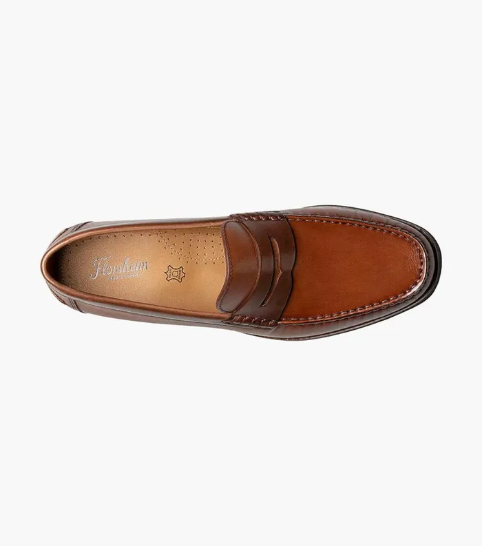Men Berkley Flex Moc Toe Penny Loafer Cognac Multi Florsheim Dress Shoes