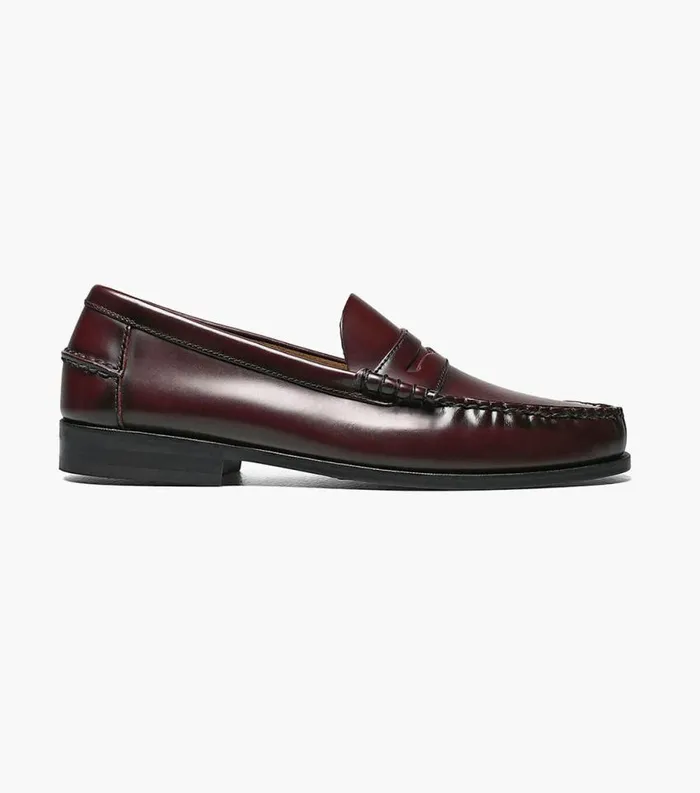 Men Berkley Moc Toe Penny Loafer Burgundy Florsheim Dress Shoes
