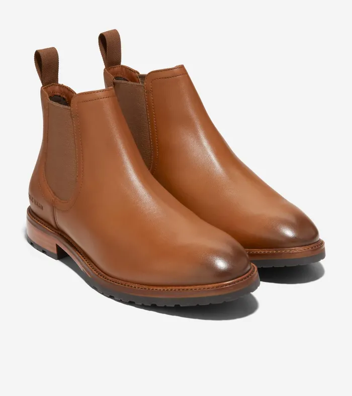 Men Berkshire Lug WaterResistant Chelsea Boot British Tan Cole Haan Boots